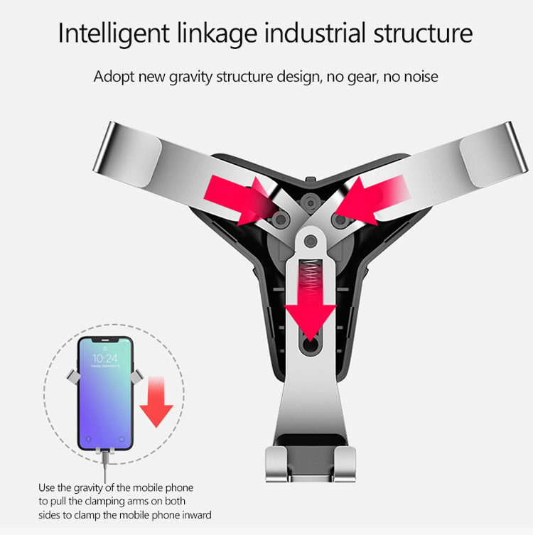360 кронштейн держателя телефона автомобиля силы тяжести держателя 0.1kg телефона вращения степени умный регулируемый