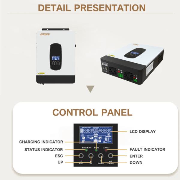 IP65 6kw-15kw Hybrid Solar Inverters for Industrial 600*400*200mm