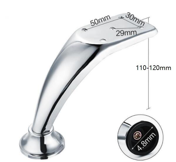 Chrome Plated Iron Metal Furniture Legs , Metal Cabinet Feet Legs 120/140mm