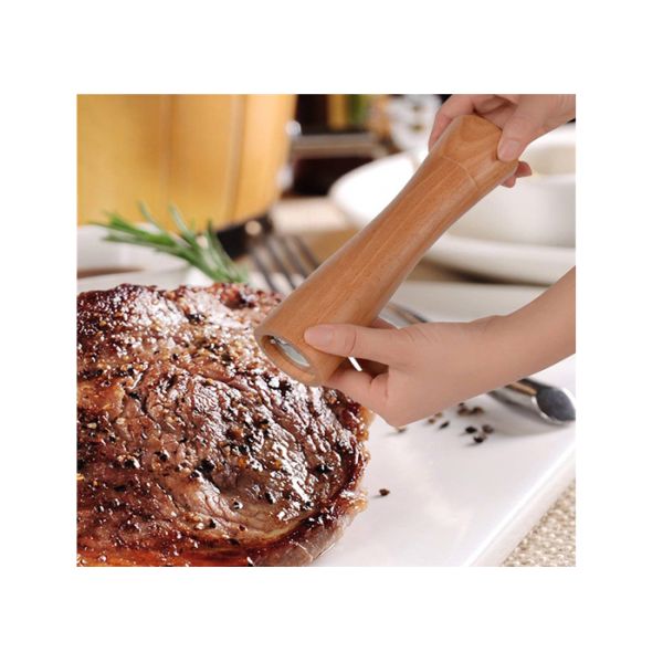 Food Grade Bamboo Wooden Salt & Pepper Mills Natural Color No Microwave