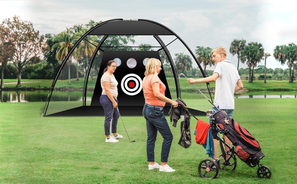 Golf Hitting Cage Practice Aid For Outdoor, Golf Practice Net, Hitting Aids Nets, Portable Golf Impact Nets Cages