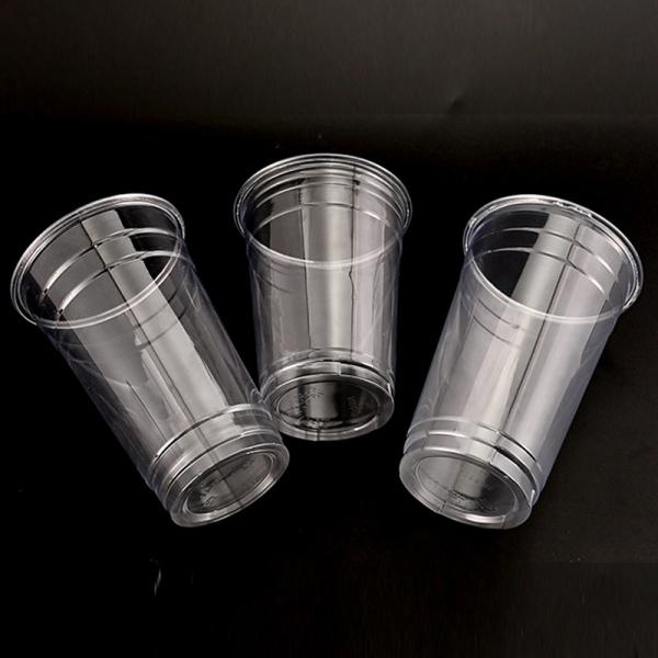Transparent Food Grade Clear Plastic Pet Cups 16 Oz Plastic Drinking Cups