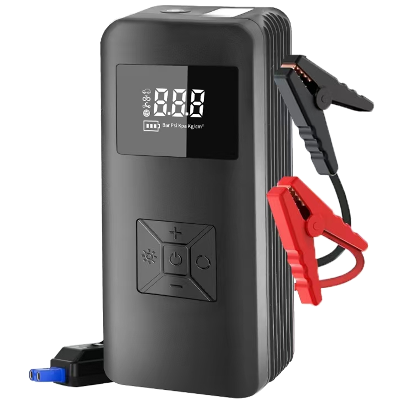 12V Emergency Battery Booster Air Compressor 7200mAh Intelligent Portable Jump Starter Pack