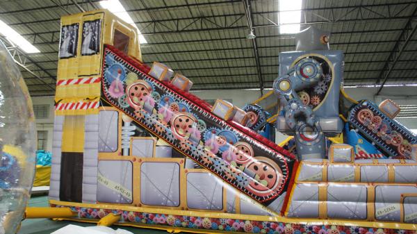 Cartoon Inflatable Play Park For Toddlers / Indoor Inflatable Theme Park
