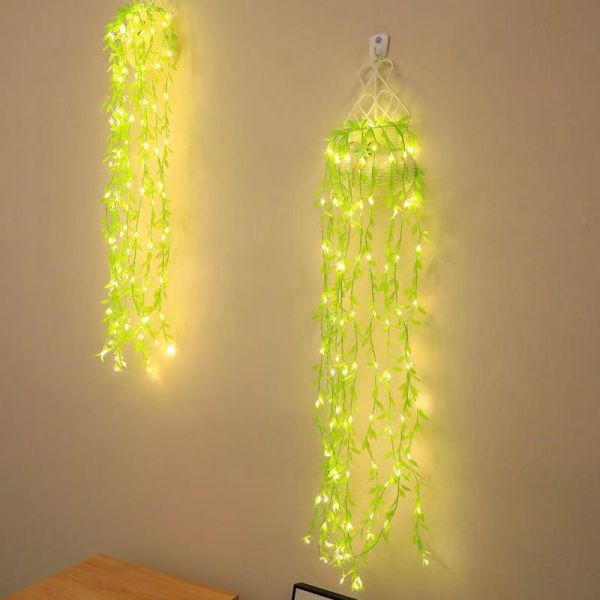 Artificial Ivy Garland Fake Plants Outdoor Fairy String Lights Vine Hanging Light Party Garden Decoration Lamp