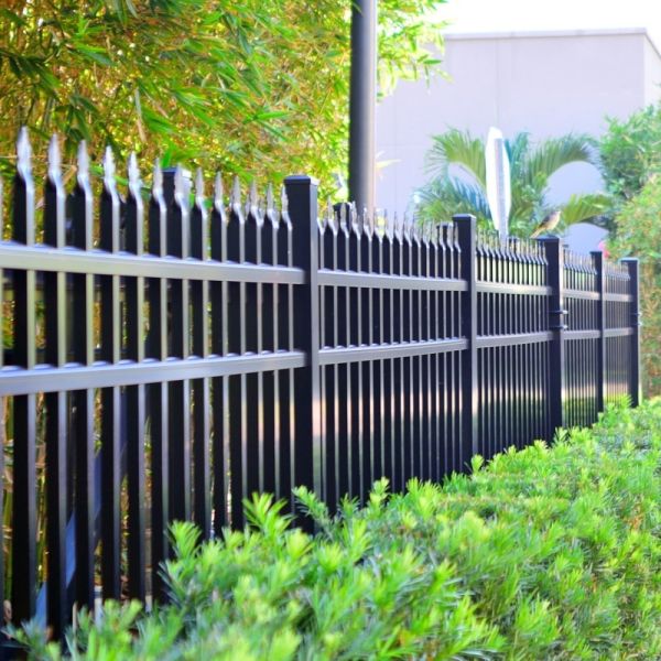 Curved Top Wrought Iron Fence Outdoor Perimeter Metal Picket Fence