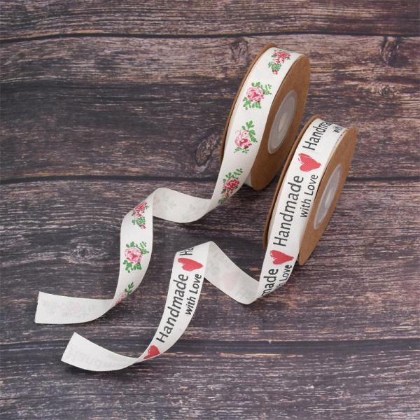 15mm*10m Printed Cotton Ribbon For Gift Packing And Garment Accessories