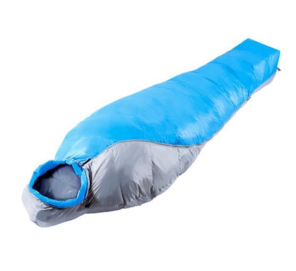 Nylon Waterproof Sleeping Bag , 1000g Duck Down Filling Winter Mummy Sleeping Bag
