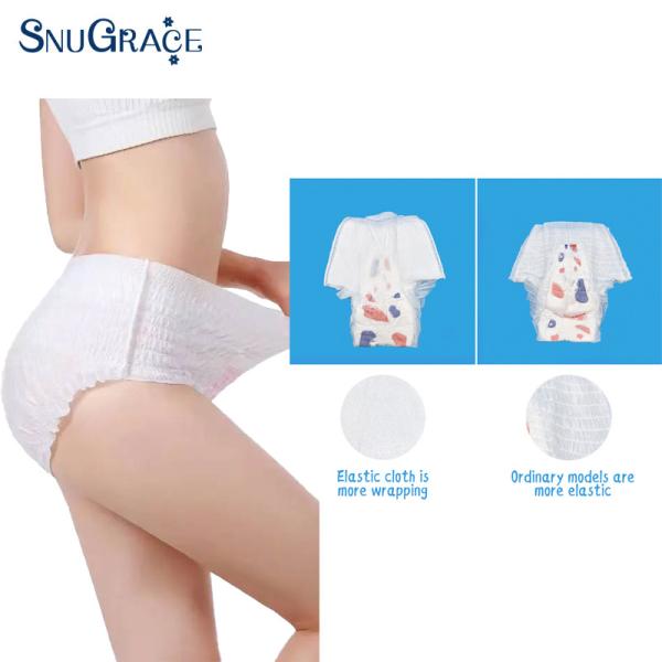 SAP Pode ser adicionado ou subtraído conforme necessário Calças sanitárias descartáveis para meninas SnuGrace