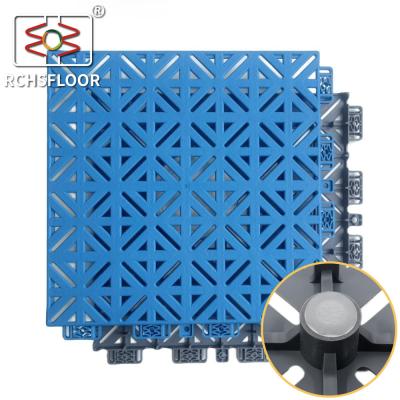 Blue Outdoor Badminton Court Mat Polypropylene Tiles For Basketball Court