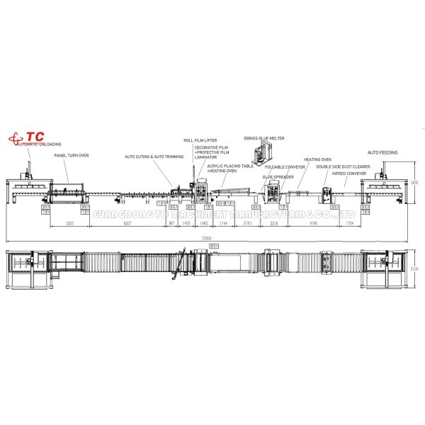 TC Company Automatic PUR Hot Glue PVC Film Paper Cardboard Door Laminating Machine Paper Film Laminator