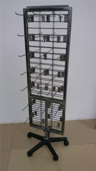 Metal Wire Grid Display Racks , Flooring Double Sided Display Stand Shelving