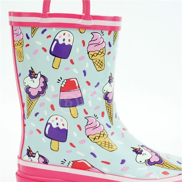28EU Slip Resistant Rain Boots , SA8000 Kids Pink Rain Boots