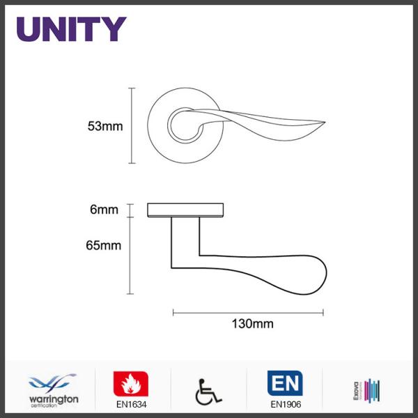 CE/ANSI modern entryway door handle for interior/exterior doors