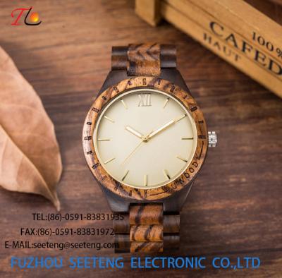 wholesale   Pu watch  wooden watches alloy case  quartz watch fashion watch concise styleDelicate / elegant wooden strap