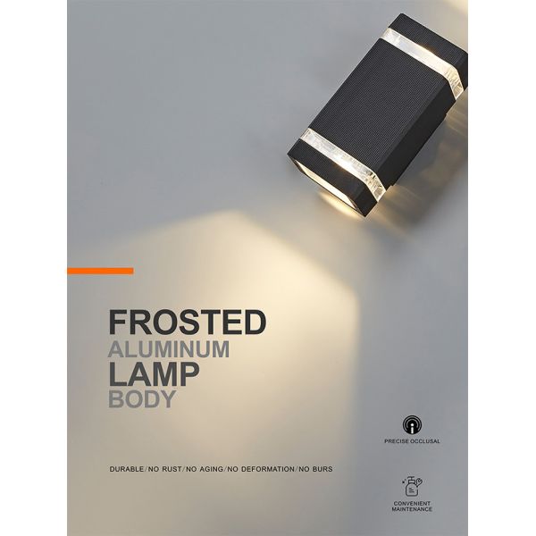 Simple Square Aluminum Glass 6W Spotlight Garden LED Wall Lights