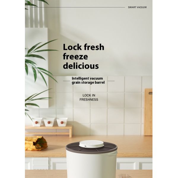 Smart Pet Solid Pattern 13L Eco-Friendly Moisture-Proof Storage Bucket Automatic Cat/Dog Grain Vacuum Bucket Battery Cat