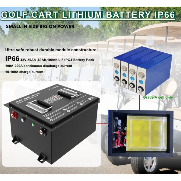 Производитель литиевой гольф-коляски 36V 38.4V 100Ah LiFePO4 LFP Battery с LCD LED дисплеем / зарядным устройством