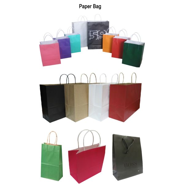 CMYK Printing Black PP Handle Art Paper Bags With LOGO Matte Lamiantion