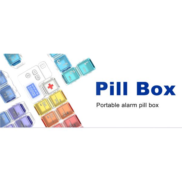 Smart Pill Box,7 Day Pill Organizer,4 Alarm Clocks,AM/PM Automatic Alarm Reminder,Hold Vitamins Fish Oil,Supplements,Travel Pill Or Pillganizer,Suitable For The Elderly, Children, Office Workers