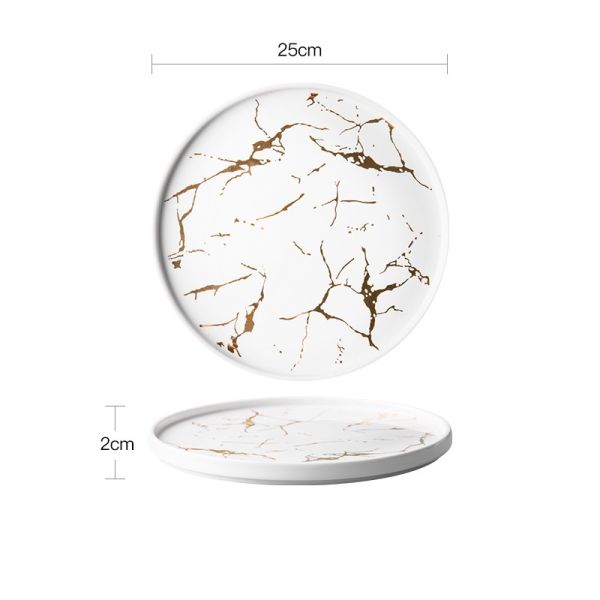 Marble Fission White Porcelain Dinnerware Sets For Restaurant Home Hotel