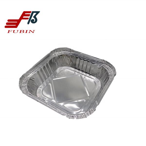 Heavy-duty aluminum foil food container with plastic cover aluminium food packing box