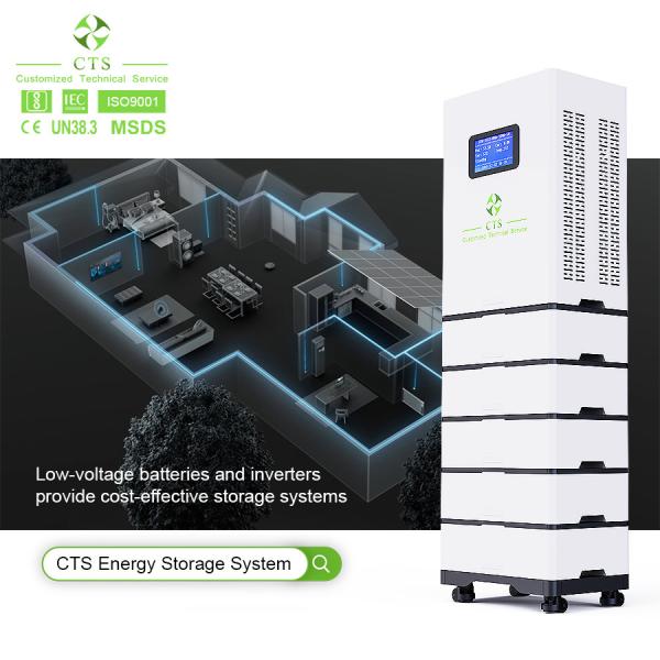51.2v 100ah 200ah 300ah lifepo4 all in one lithium iron battery stack with hybrid inverter