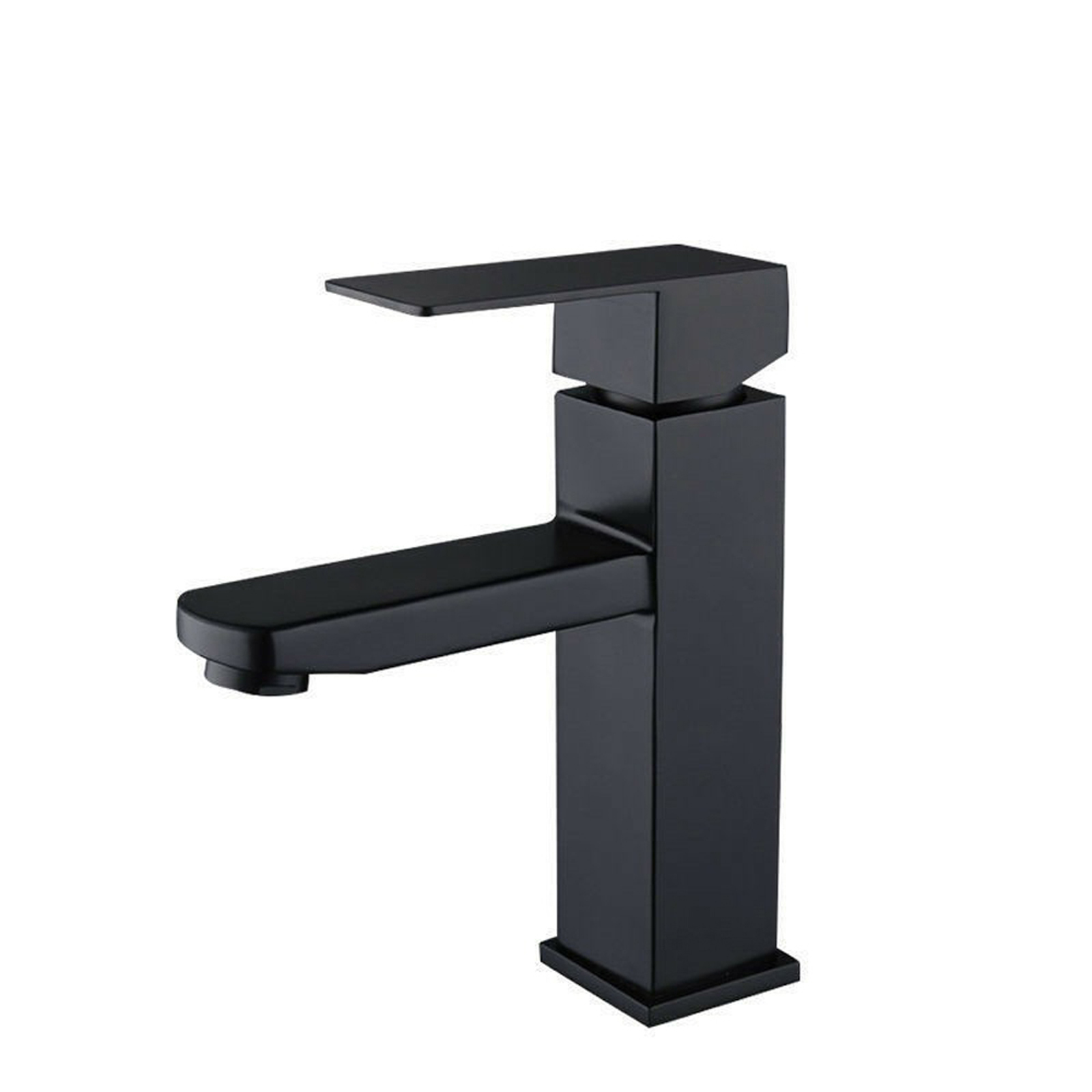 Modern Basin Mixer Faucet with Ceramic Valve Core SUS304 Stainless Steel Water Saving Bathroom Tap in Matte Black (J50-ss black)