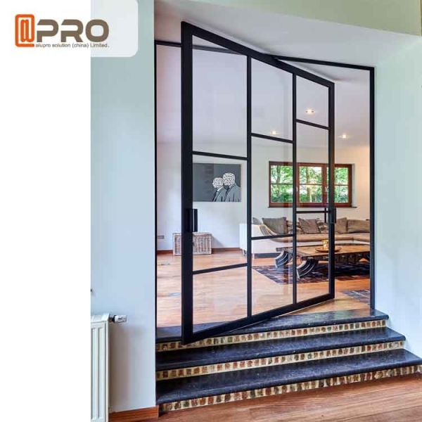 Unique Villa Front Glass Entry Doors / Single Pivot Patio Doors front door pivot door aluminum pivot front door center