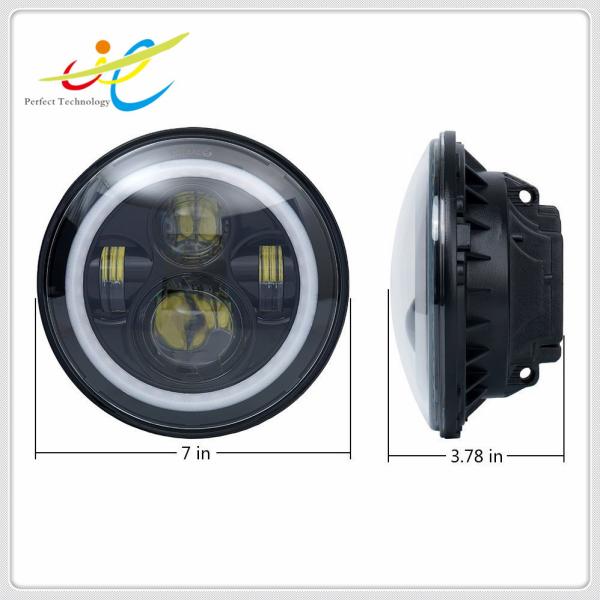 Phone Control Bluetooth jeep wrangler headlight RGB Color Halo Ring,7inch led headlight 7 DRL For Jeep wrangler tj/cj