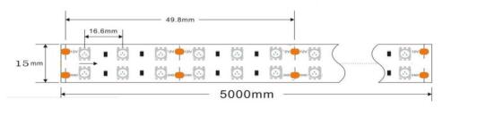 DC12 / 24V Flexible LED Strip Light For Shopping Mall Lighting With Double Line 5050 LED