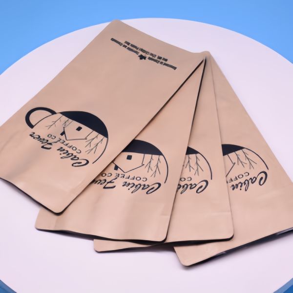 Flat Bottom Sustainable Coffee Packaging Pouch 250g 340g 500g 1kg With Valve Zipper
