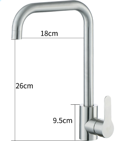 Stainless Steel Body Deck Mounted Tap Cold And Hot Mixer Spring Silver Kitchen Faucet