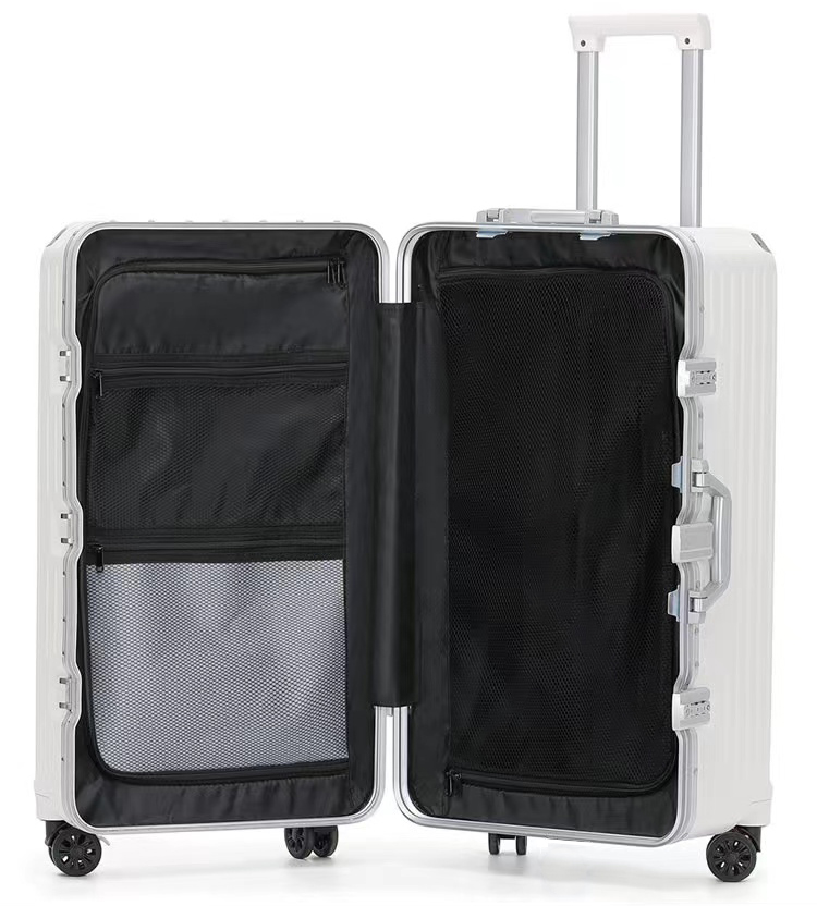PC Fabric Aluminum Frame Suitcase  Business Travel  Luggage With Tsa Locks Built In