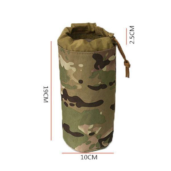 Sports Water Bottles Pouch Bag, Tactical Drawstring Molle Water Bottle Holder Portable Travel Tactical Hydration