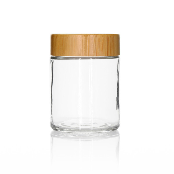 3oz Glass Child Resistant Jars Cosmetic Glass Jar With Bamboo Lid Container Packaging