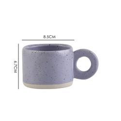 Caneca nórdica cerâmica do leite do café da manhã do copo de chá do leite do teste padrão da novidade de 300ML Ring Handle Coffee Mug Speckled breve