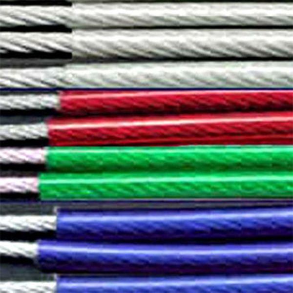 Colorido PVC revestido de acero cable de alambre de acero inoxidable de alta resistencia 304/316 7x7 7x19 personalizado según sus necesidades