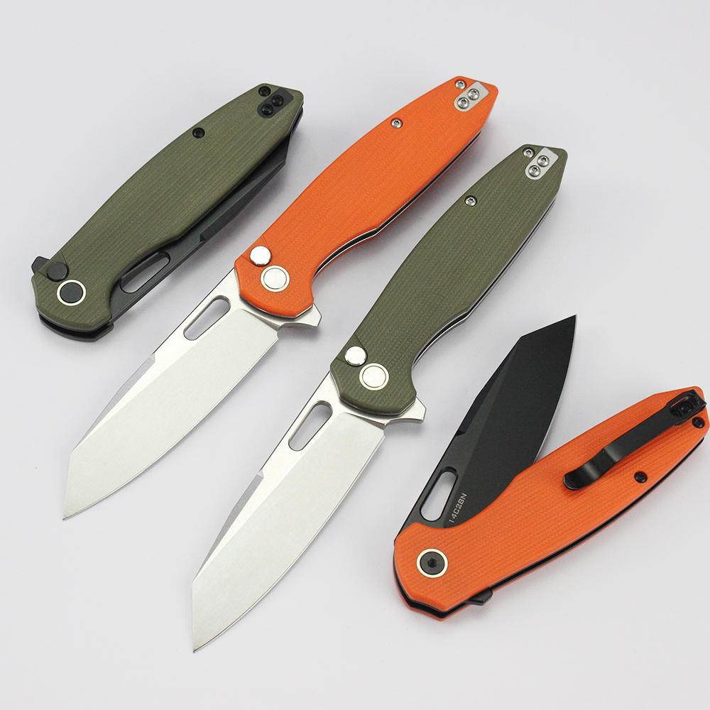 GT-T0044 Customizable Tactical 14C28N Steel Blade Button Lock Folding Knife G10 Handle Tunafire