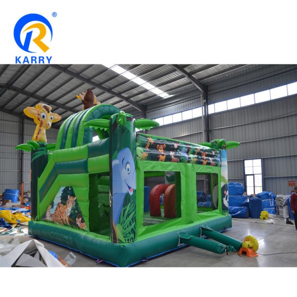 Digital Printing Jungle Adventure Inflatable Bounce House with Slide and Castle Combo
