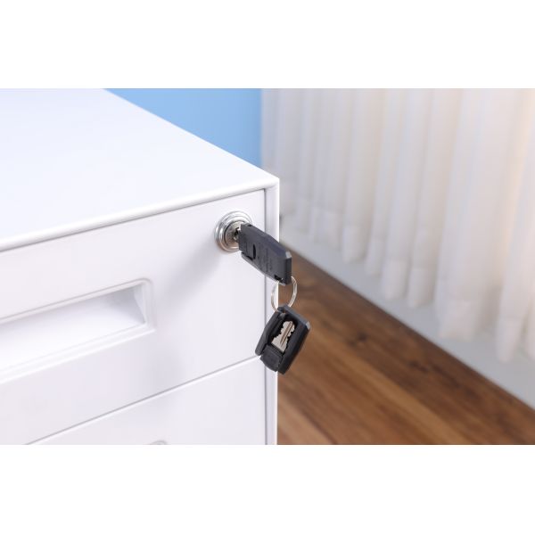 Electronic Password Lock Mobile Pedestal 3 Drawer Metal Movable Cabinet