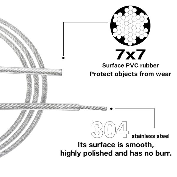 Stainless Steel Wire Rope Sling Safety Cable Sling with Carabiner Lock