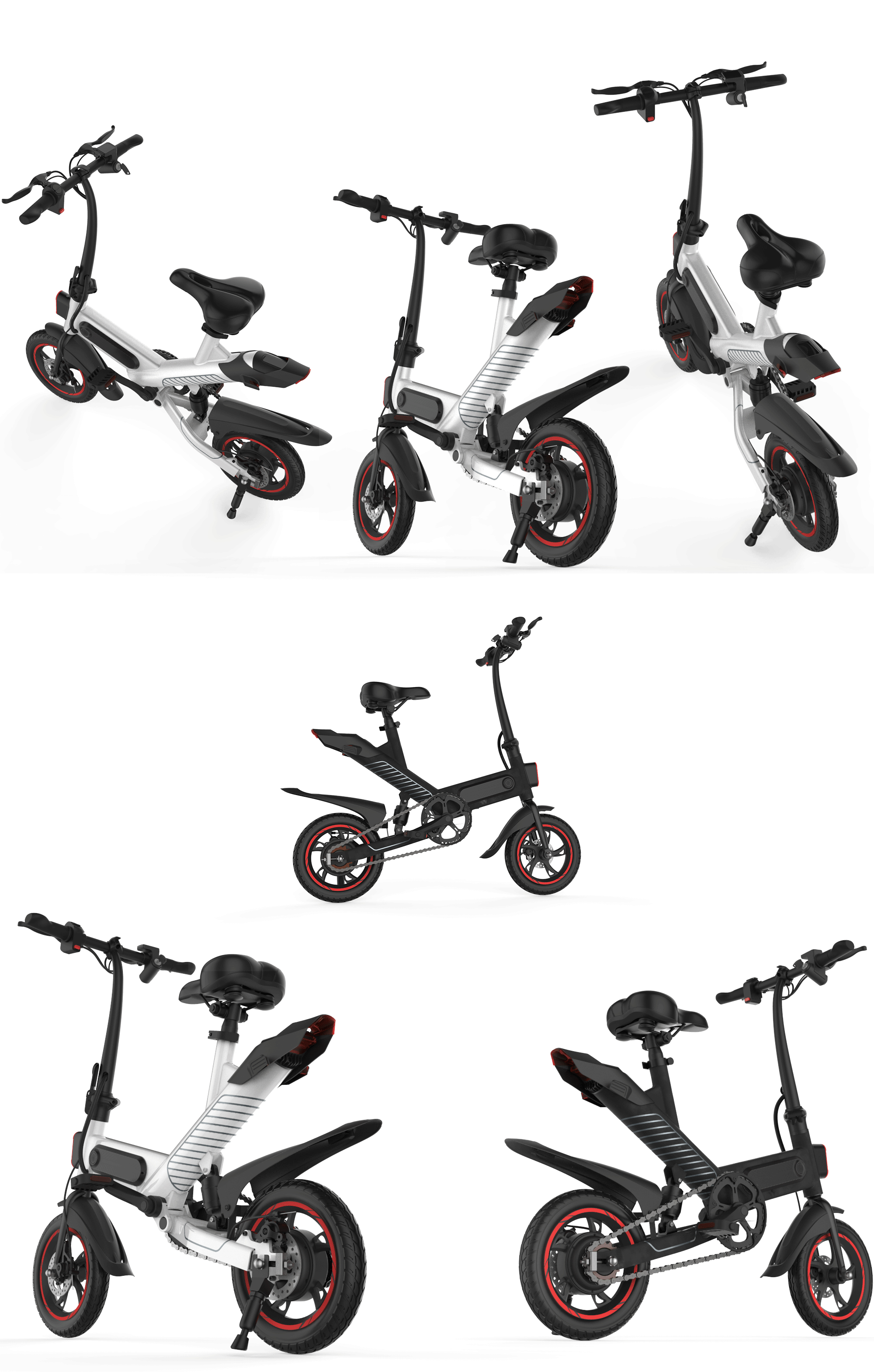 Intelligent Mini Aluminum Folding Electric Bike 36V 10AH For Men And Women
