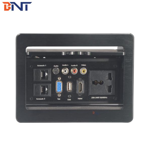 Aluminum Alloy Floor Stand / Table Mount Desktop Flip Up Power Socket Box