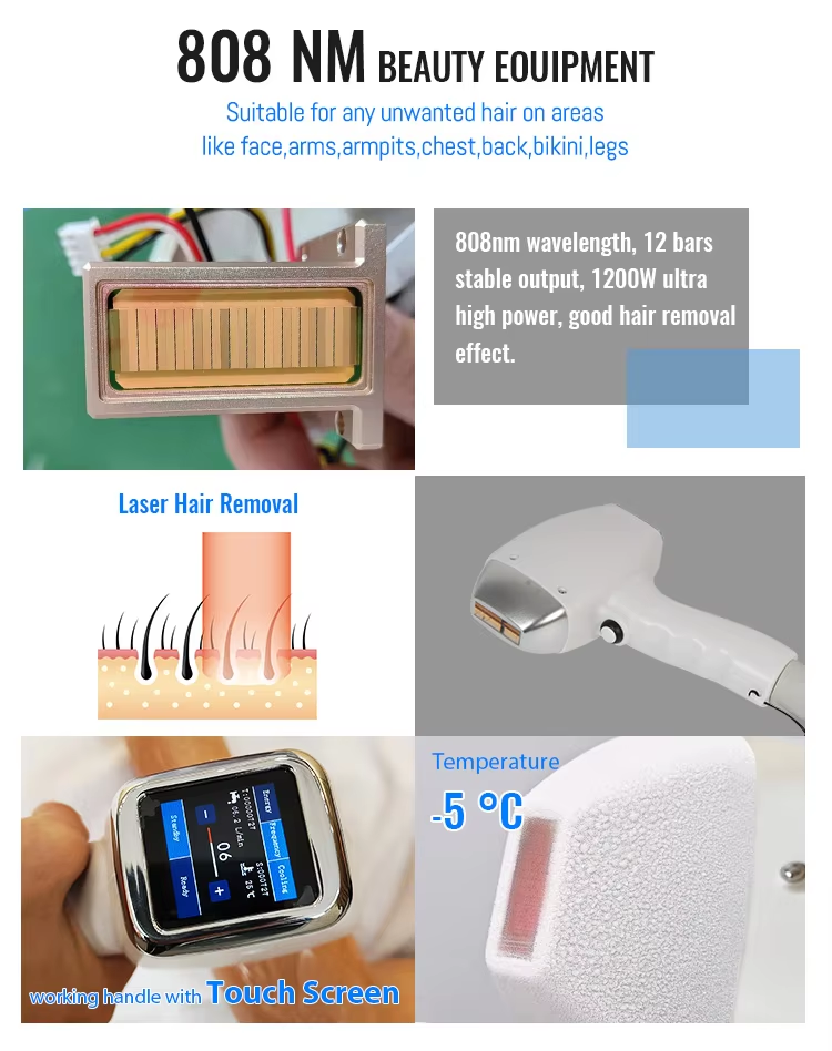 Soprano Laser Hair Removal Machine Triple Wavelength 755nm 808nm 1064nm For Med Spa