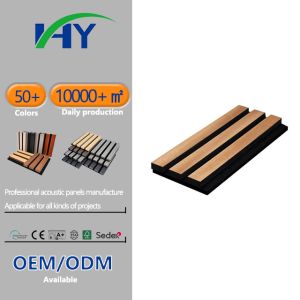 Library Wall Decoration Wood Slat Acoustic Panel PET MDF Sound Absorption Panel