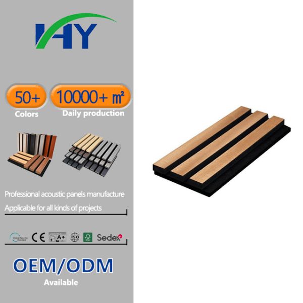 Library Wall Decoration Wood Slat Acoustic Panel PET MDF Sound Absorption Panel
