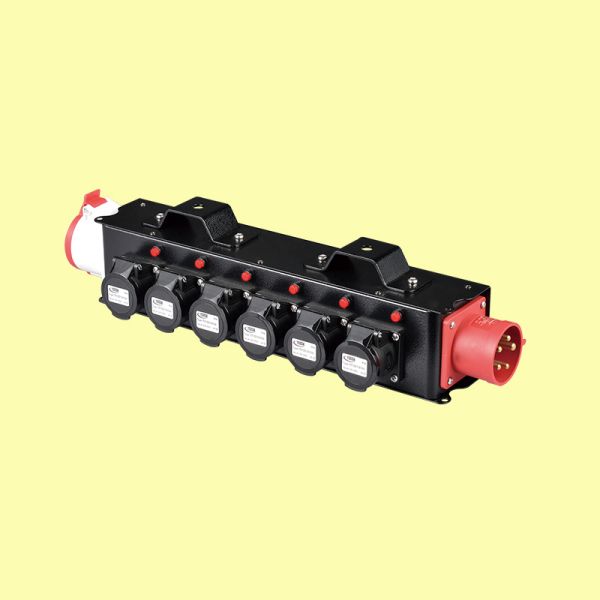 CEE 32A 5P Input 16A Output 6-Socket Stage Portable Splitter Box Equipment Power Distribution