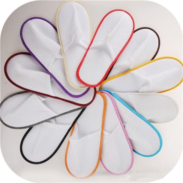 White Blue 29cm*10.5cm Disposable Hotel Slippers With Elastic Band