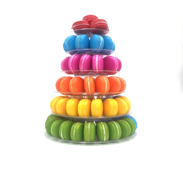 Собственная личность собирает поднос дисплея Macaron башни Macaron яруса круга 6 акриловый